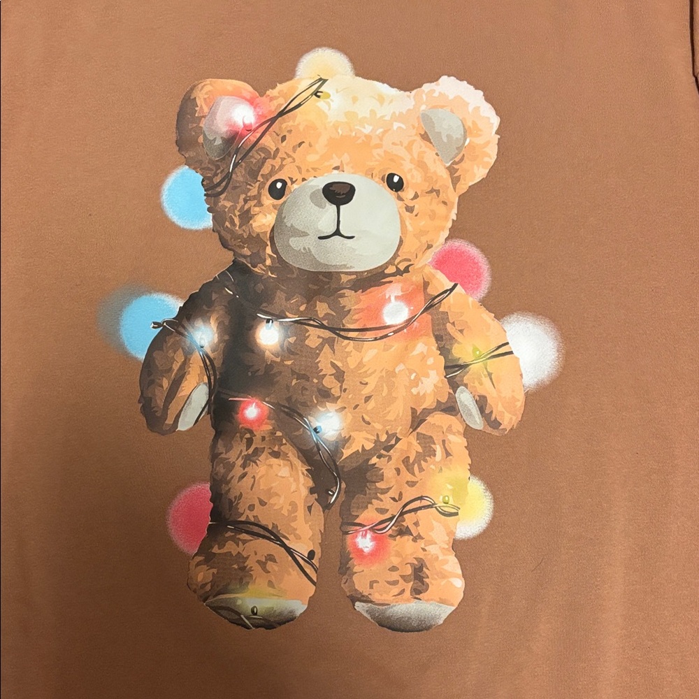 oversized brown christmas bear crewneck - Picture 2 of 4
